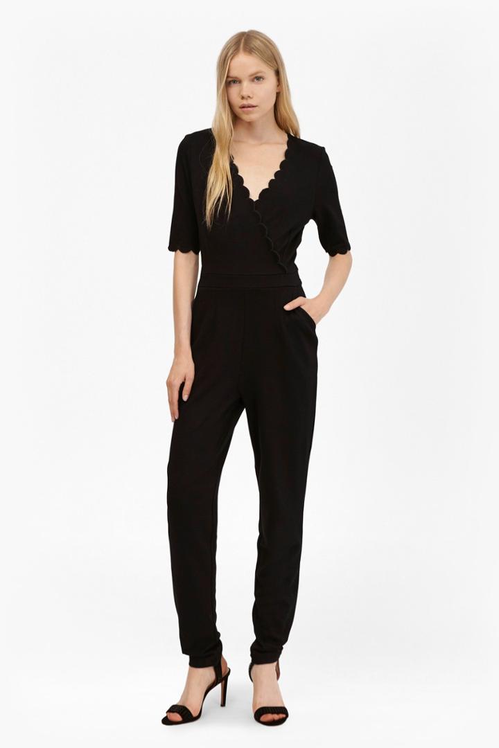 French Connection Beau Scallop Trim Jumpsuit