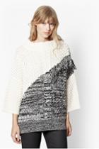 French Connection Fringed Cable Knit Jumper