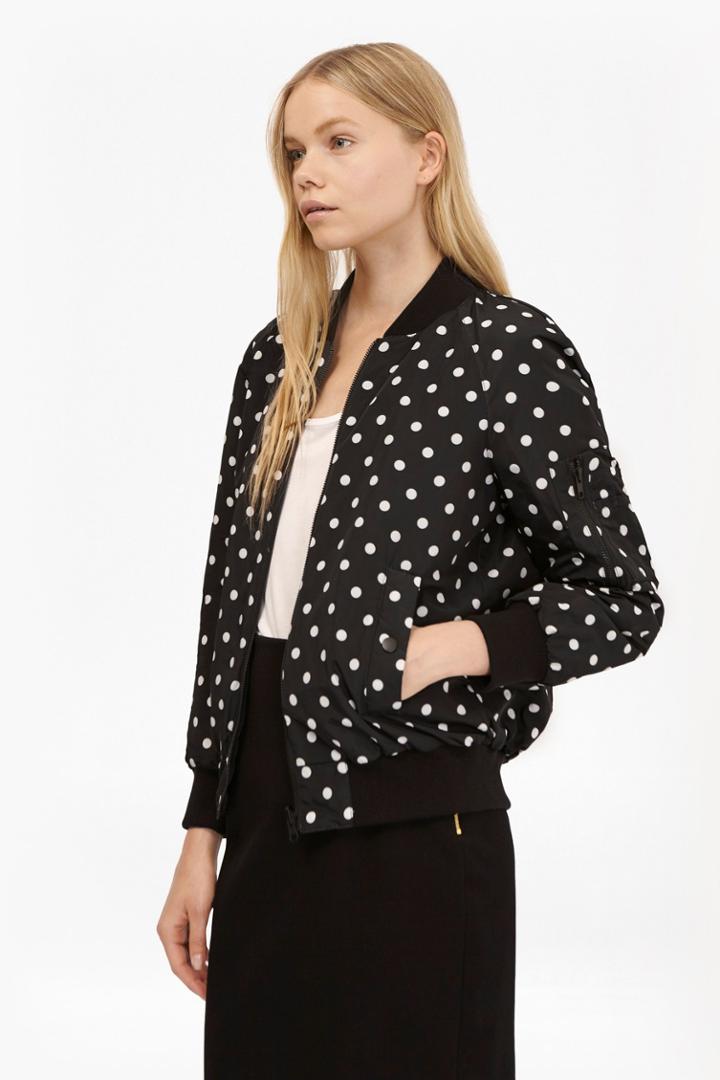 French Connection Dotty Spot Reversible Bomber Jacket