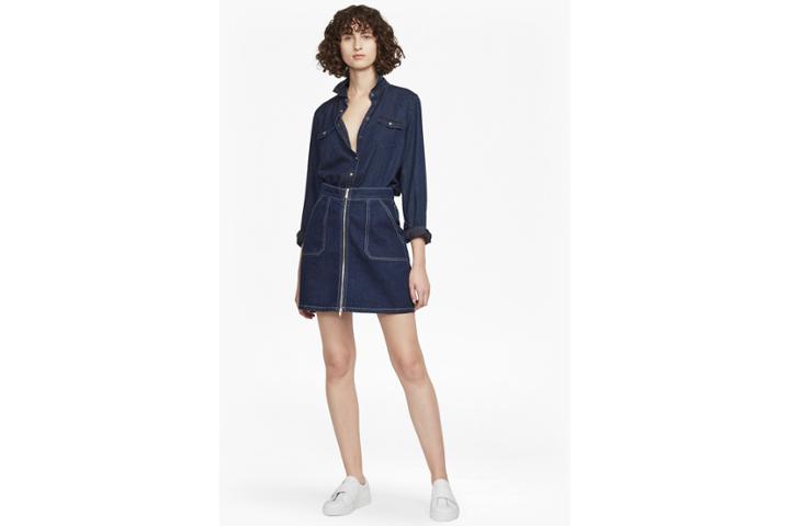 French Connection Cargo Twill A Line Mini Skirt