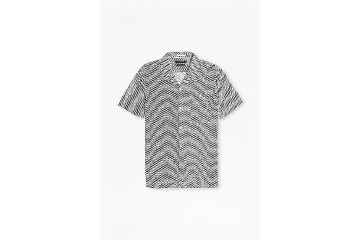 French Connection Kapour Zig Zag Cuban Collar Shirt