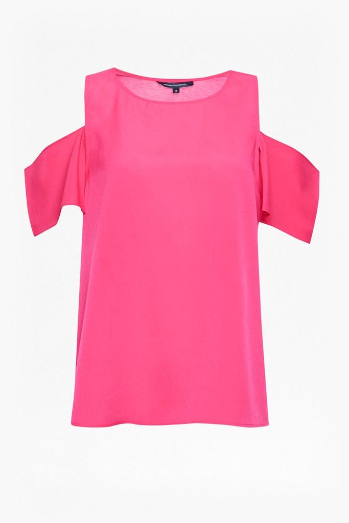 French Connection Classic Crepe Light Cold Shoulder Top