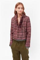 French Connection Felicity Tweed Print Biker Jacket
