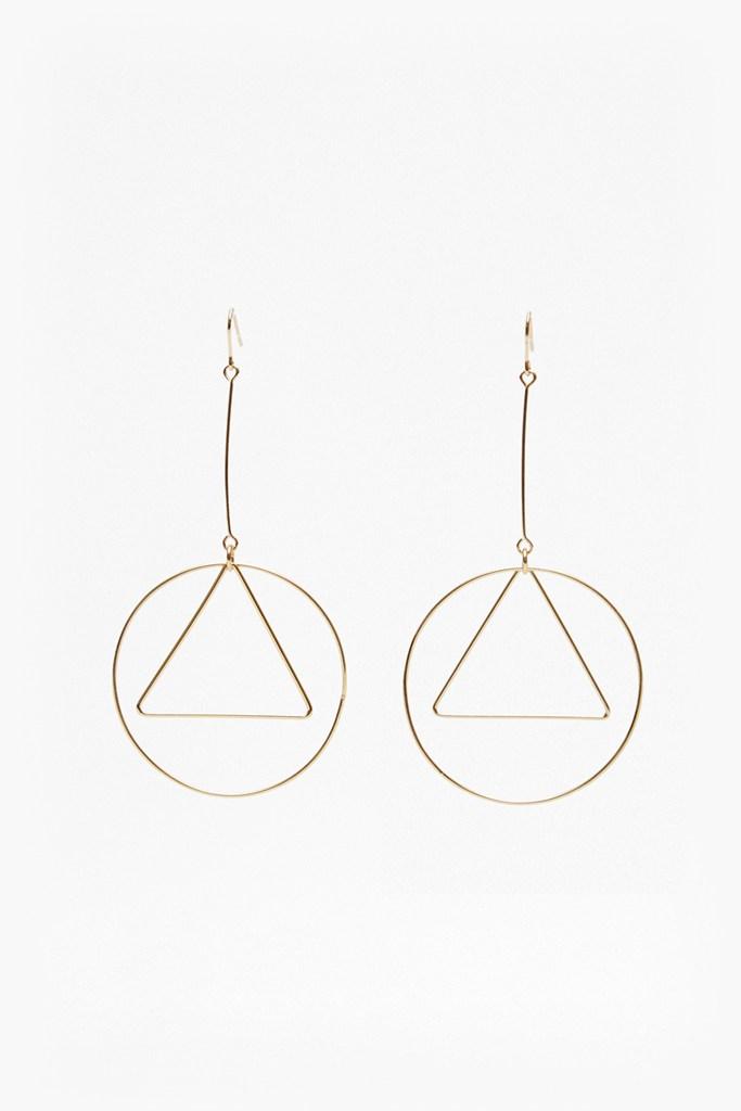 French Connection Geo Circle And Triangle Earrings
