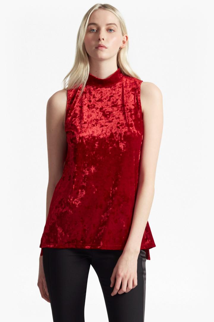 French Connection Crushed Velvet Sleeveless Top