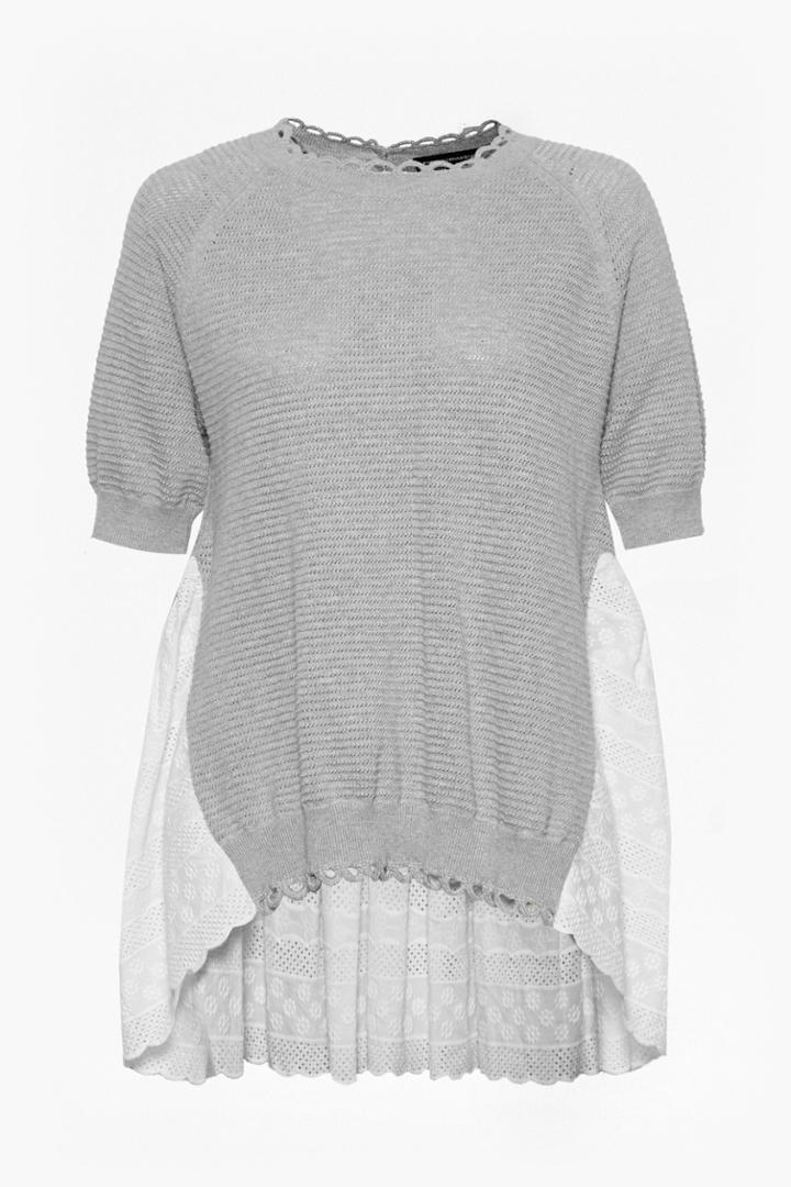 French Connection Celia Scallop Trim Crochet Top