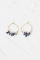 French Connection Beach Stone Hoop Earrings