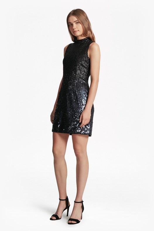 French Connection Starlight Sparkle High Neck Sequin Dress