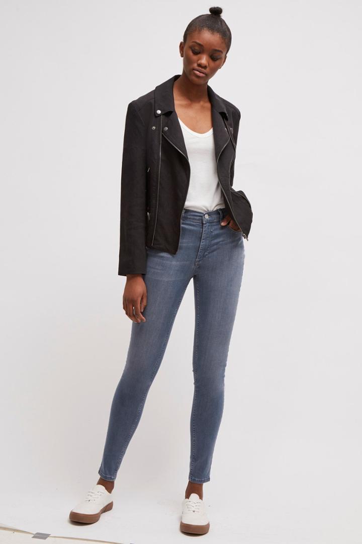 French Connenction Pera Linen Blend Biker Jacket