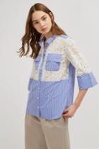 French Connenction Adena Lace Mix Shirt