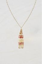 French Connenction Beaded Tassel Necklace