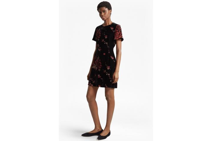 French Connection Wilma Devor Short Sleeved Dress