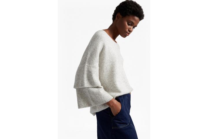 French Connection Urban Flossy Ruffle Sleeve Jumper