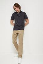 French Connenction Garment Dye Mini Stripe Polo Shirt