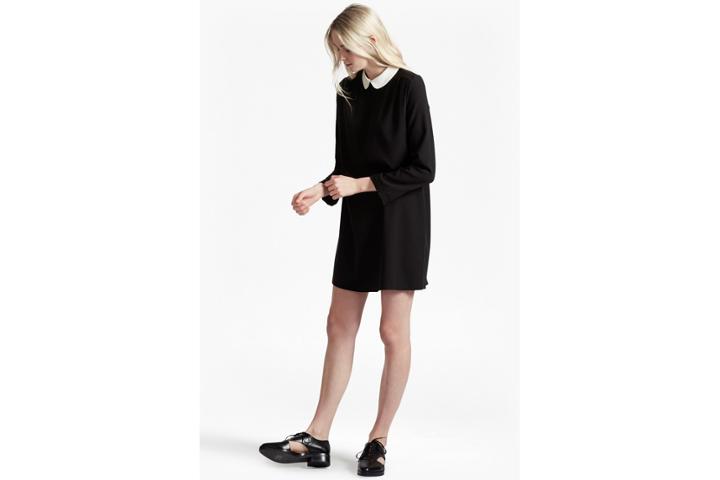 French Connection Contrast Collar Crepe Dress