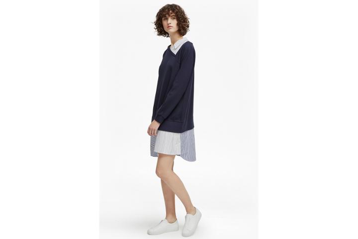 French Connection Kapiti Blocking Jersey Asymmetric Tunic Dress