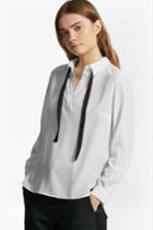 French Connection Polly Plains Tie Neck Shirt