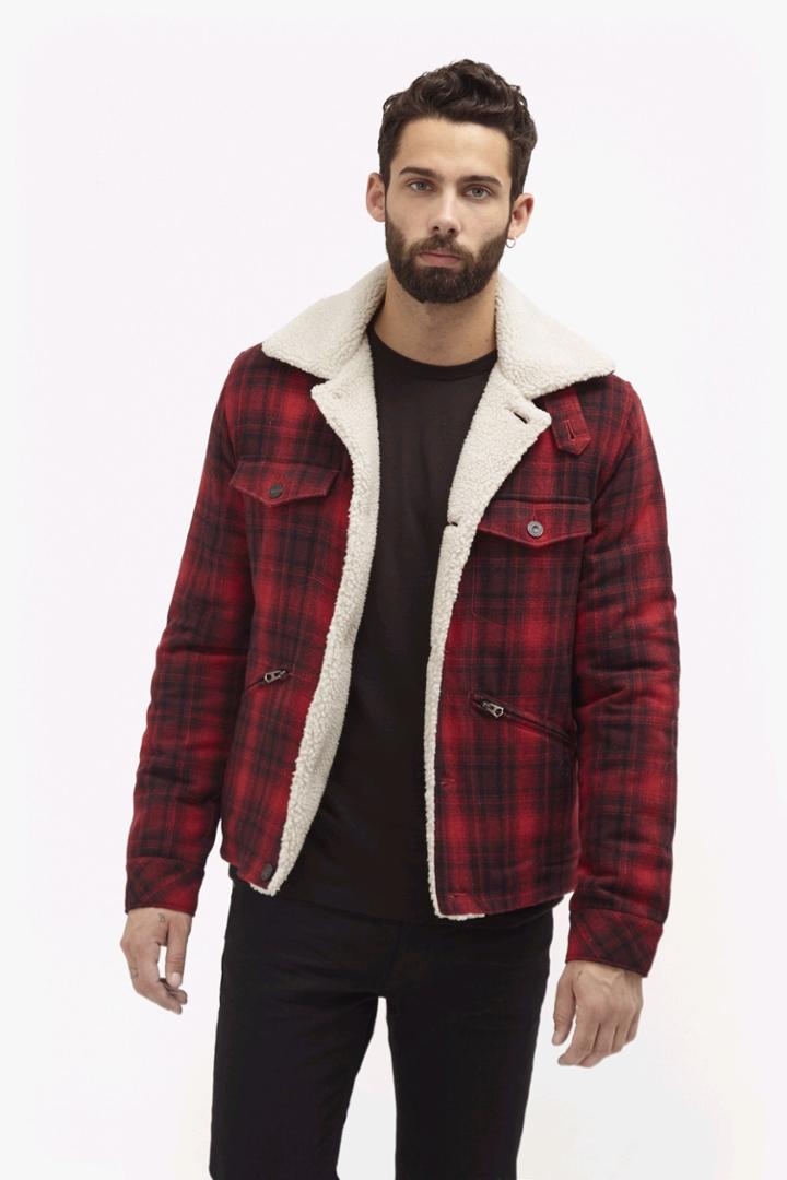 French Connection Wilde Wool Borg Detail Jacket