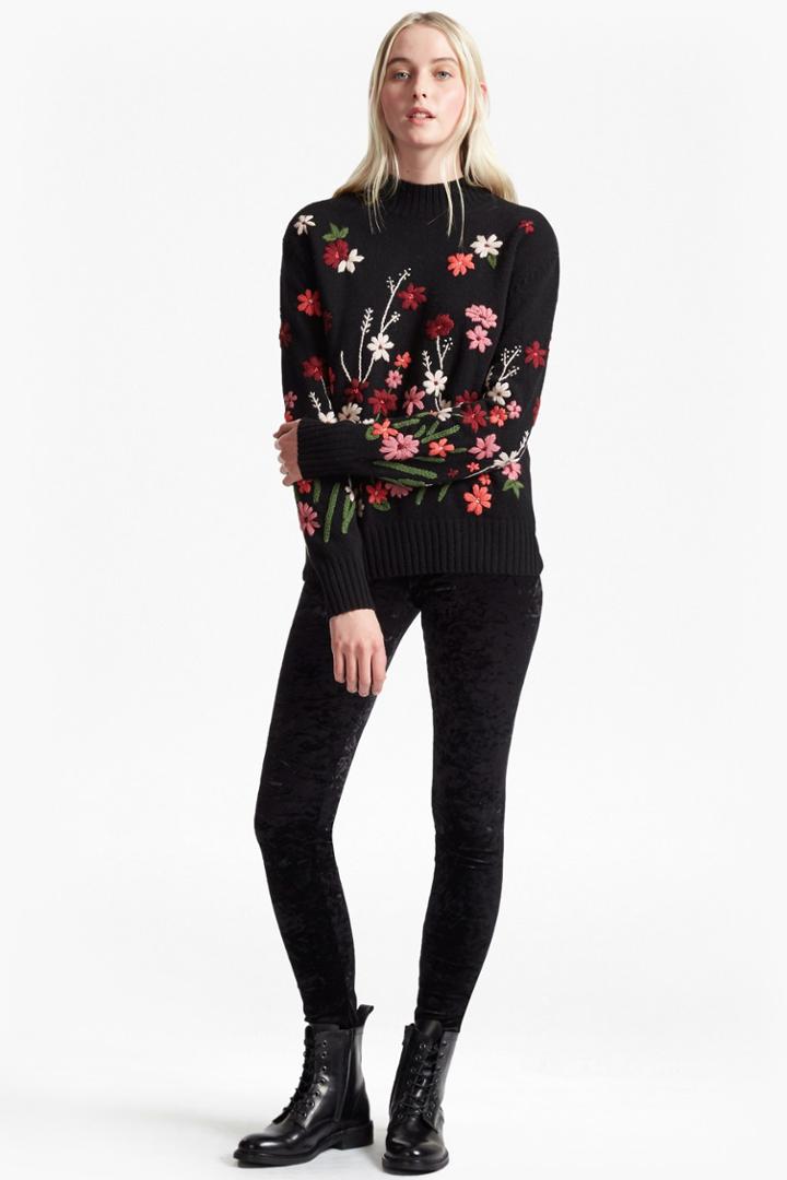 French Connection Crushed Velvet Leggings