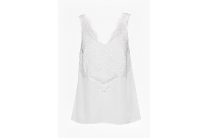 French Connection Classic Light Crepe Short Sleeve V Neck Top