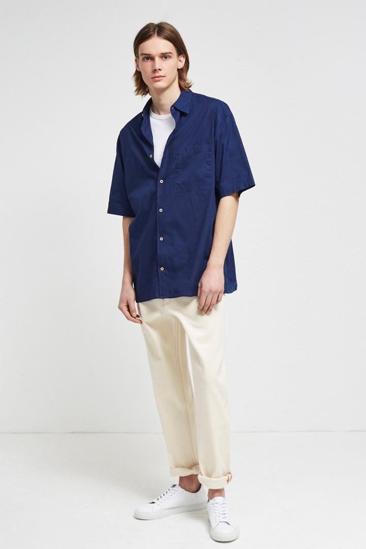 Fcus Indigo Overwashed Short Sleeve Shirt
