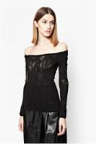 French Connection Aurora Rocks Off Shoulder Lace Top