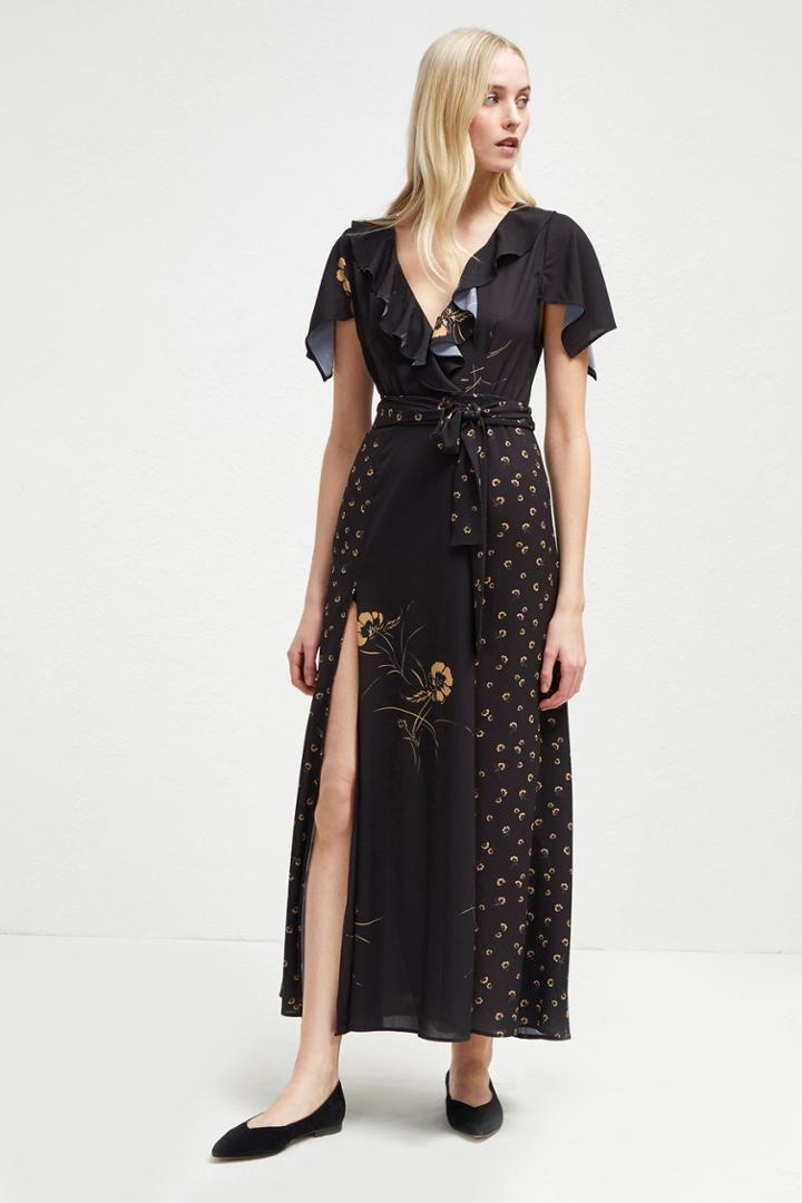 French Connenction Mahi Crepe Belted Maxi Dress