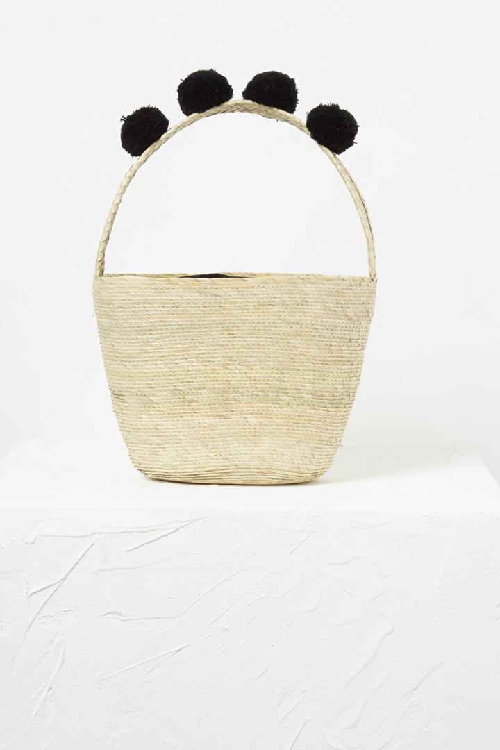 French Connection Alani Palm Leaf Basket Bag