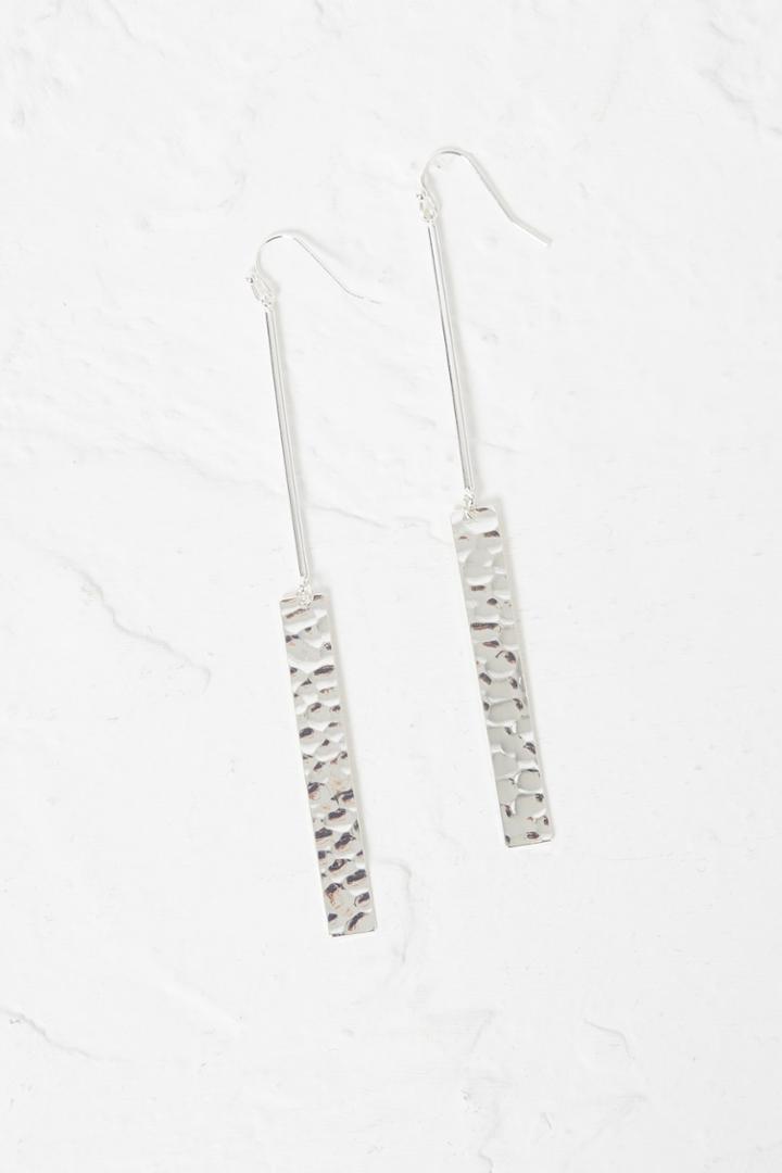 French Connection Hammered Stick Drop Earrings