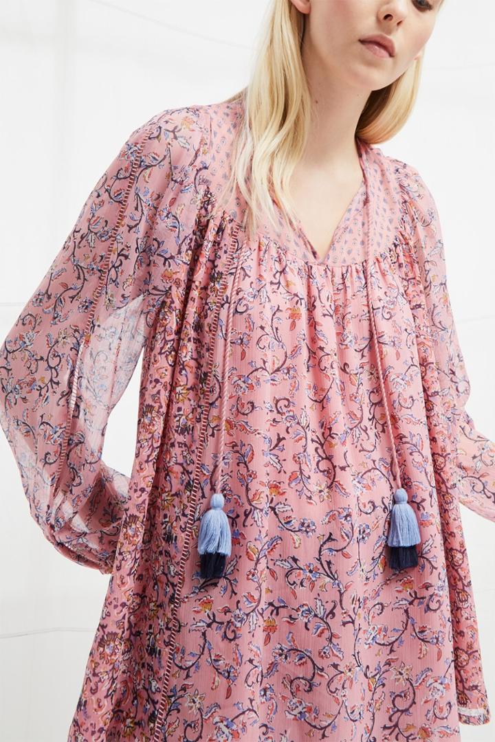 French Connenction Savana Sheer Folk Top
