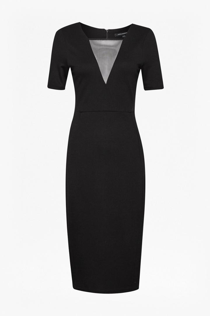 French Connection Band Mesh Insert Bodycon Dress