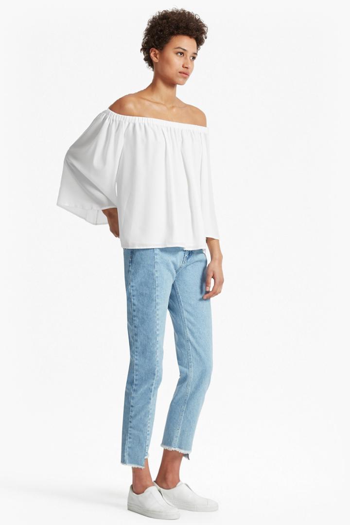 French Connection Summer Light Crepe Off The Shoulder Top