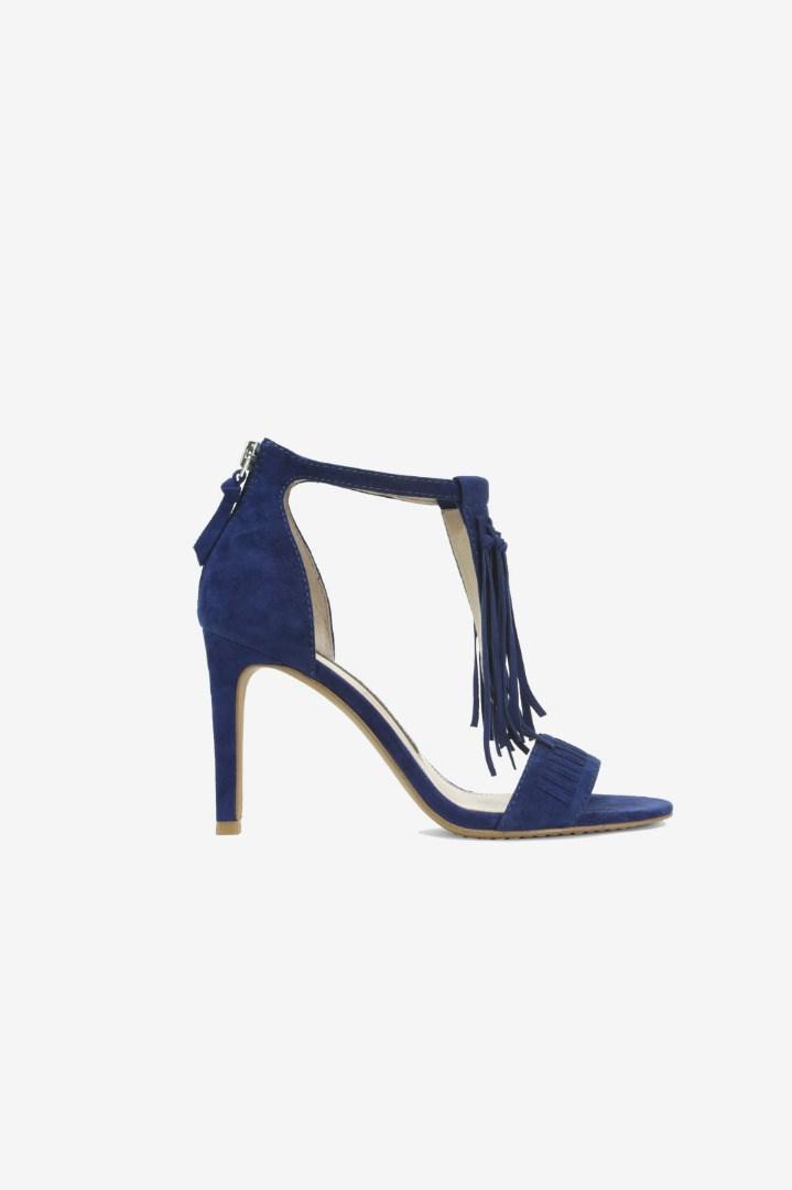 French Connection Lilyana Suede Fringe Heeled Sandals