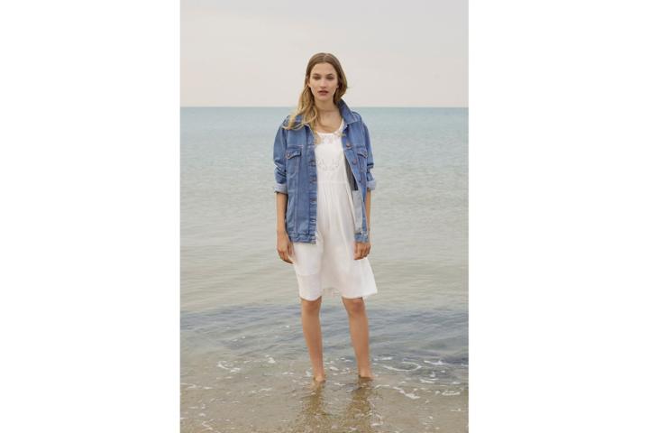 French Connection Shannon Stitch Embroidered Midi Dress