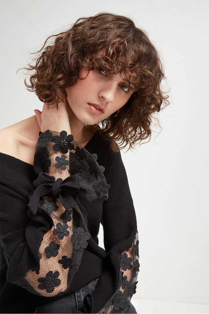 French Connection Caballo Lace Knit Sweater