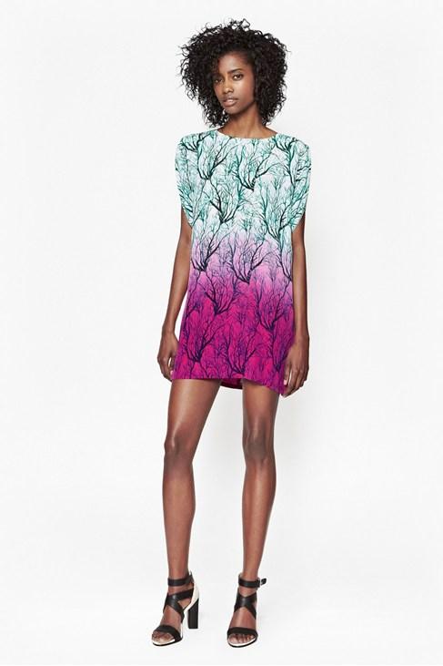 French Connection Sea Fern Silk Dress