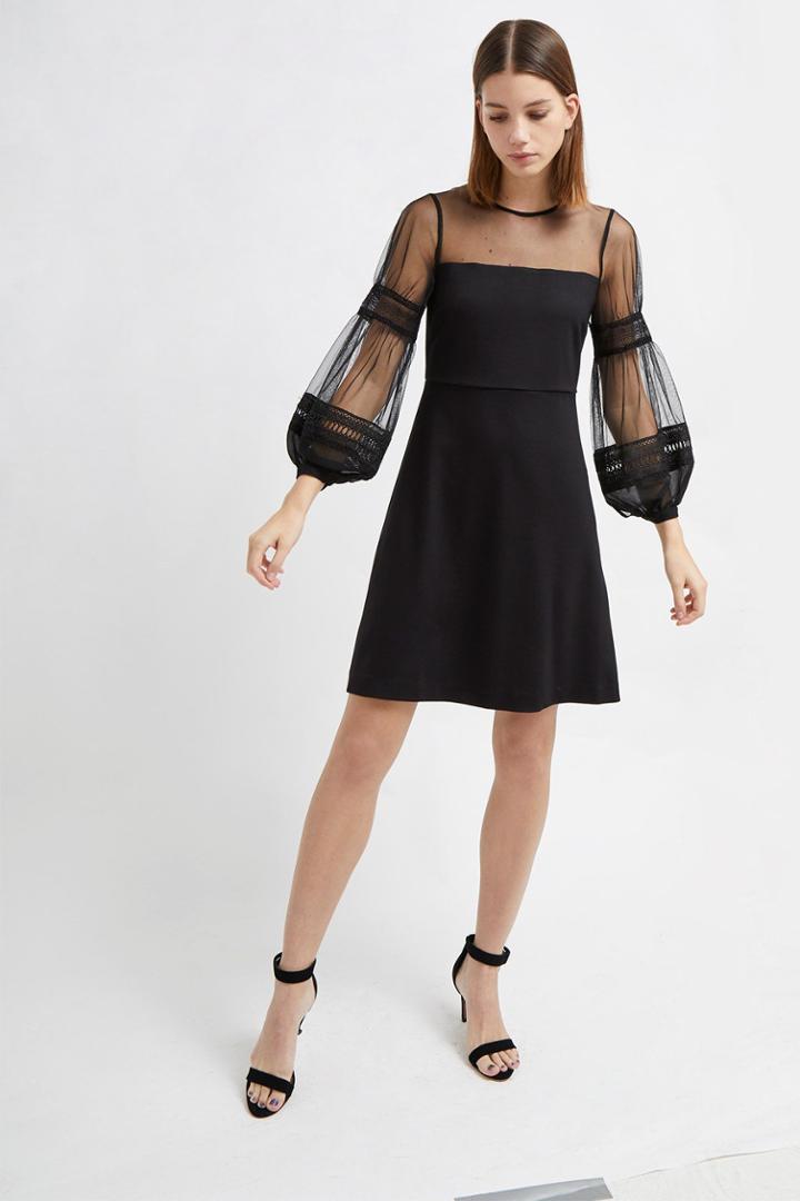 French Connenction Paulette Jersey Puff Sleeve Dress