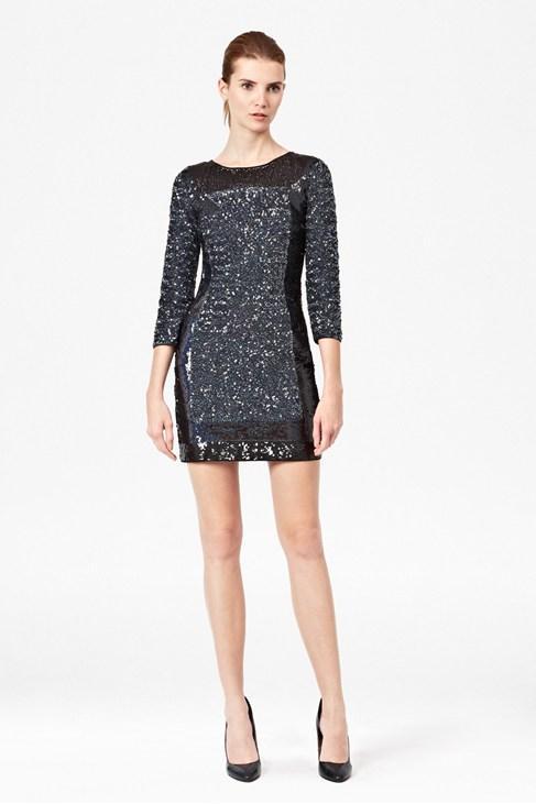 Sequin Striped Tunic Dress