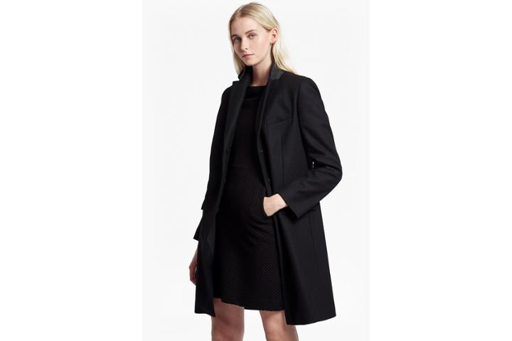 French Connection Platform Felt Long Sleeved Smart Fit Coat
