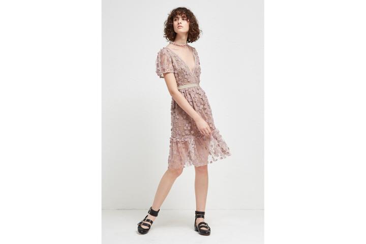 French Connection Caballo Lace High Neck Dress