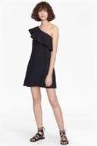 French Connenction Whisper Ruth One Shoulder Ruffle Dress
