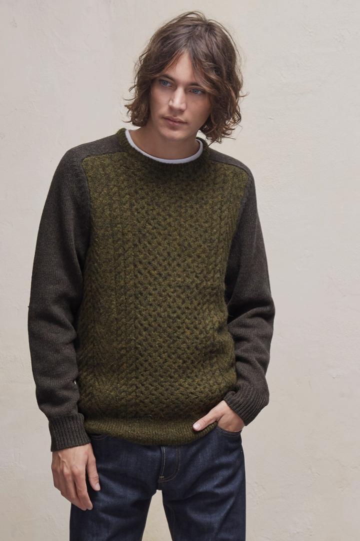 Fcus Mohair Cable Knit Mix Jumper