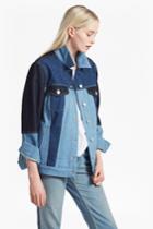 French Connection Indigo Patched Slouchy Denim Jacket
