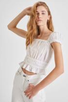 French Connection Almo Cotton Square Neck Top