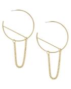 French Connenction Large Hoop And Chain Earrings