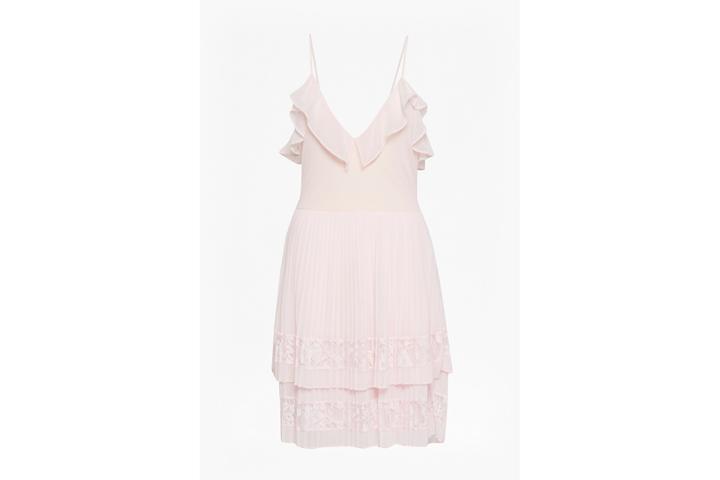 French Connection Adanna Pleat Lace Jersey Dress