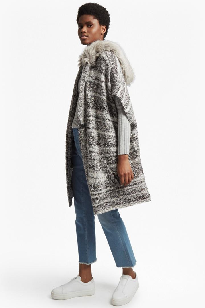 Fcus Irma Melange Knit Long Sleeved Cardigan Coat