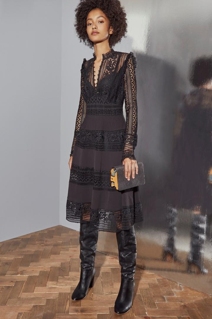French Connection Orabelle Flared Lace Dress