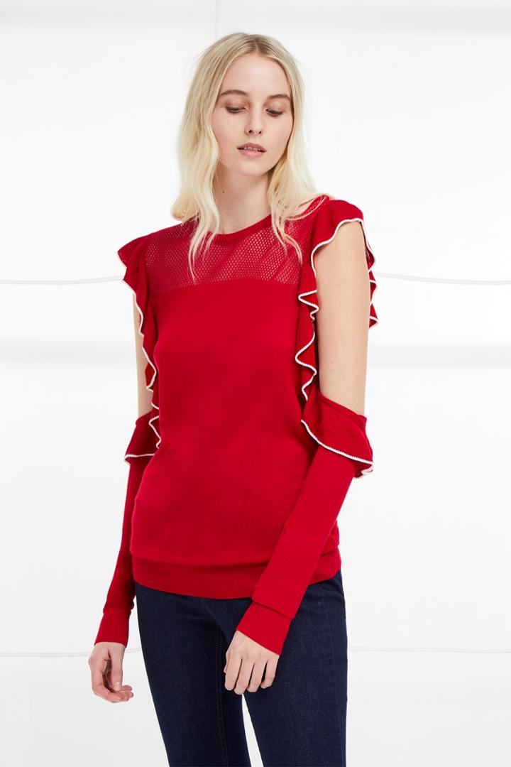 Fcus Lois Frill Cold Shoulder Jumper