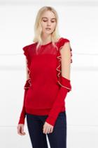 Fcus Lois Frill Cold Shoulder Jumper